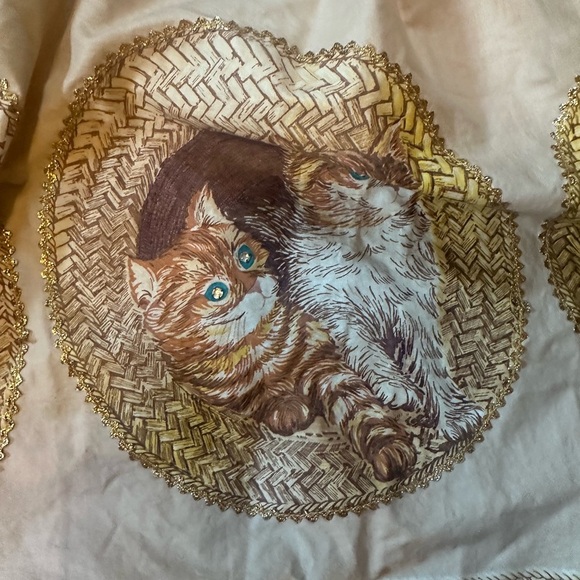 Cream‎ and White Smocked Bubble Apron Jeweled Eyes - Picture 2 of 5